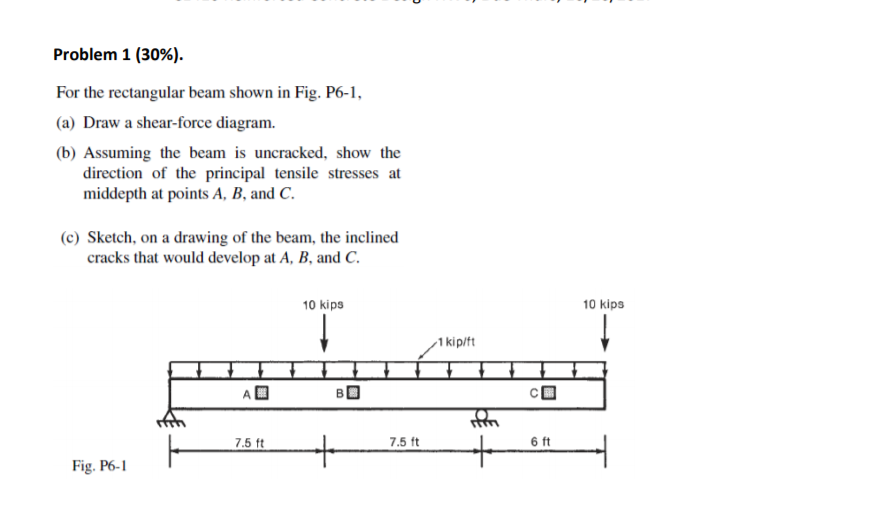 Solved Problem 1 (30%). For the rectangular beam shown in | Chegg.com
