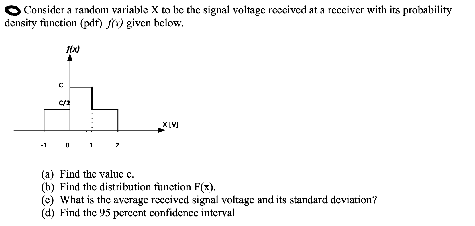 Solved O Consider a random variable X to be the signal | Chegg.com