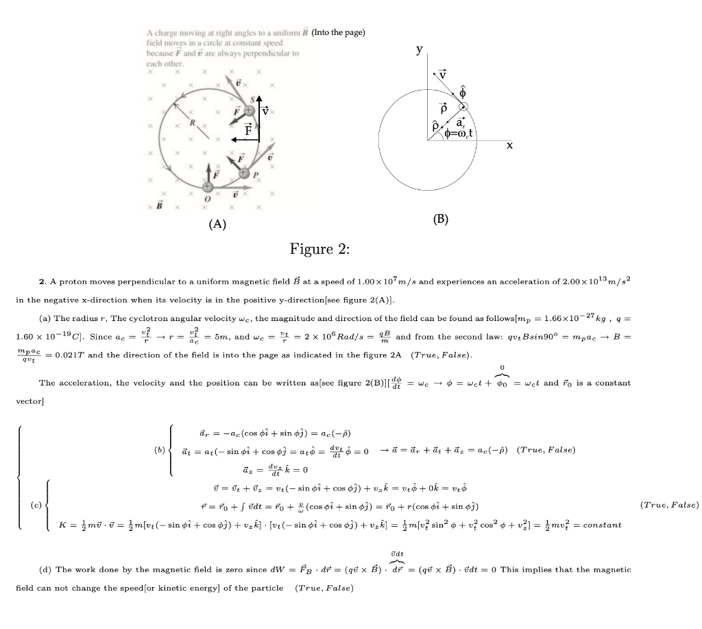 Solved A charge moving at right angles to a uniform B (Into | Chegg.com
