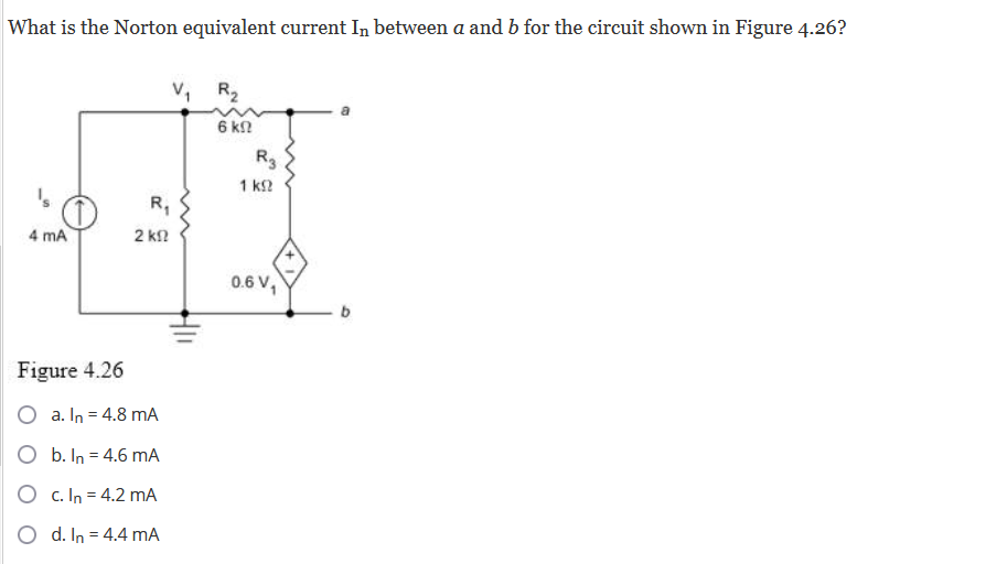 Solved What is the Norton equivalent current In between a