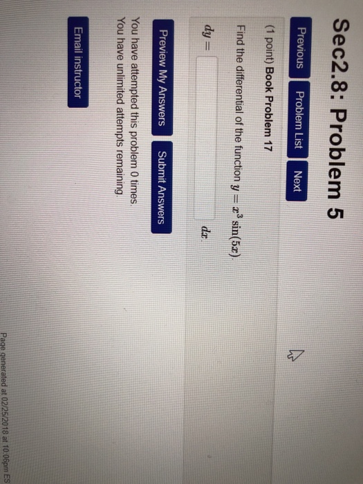Solved Sec2.8: Problem 5 Previous Problem List Next (1 | Chegg.com