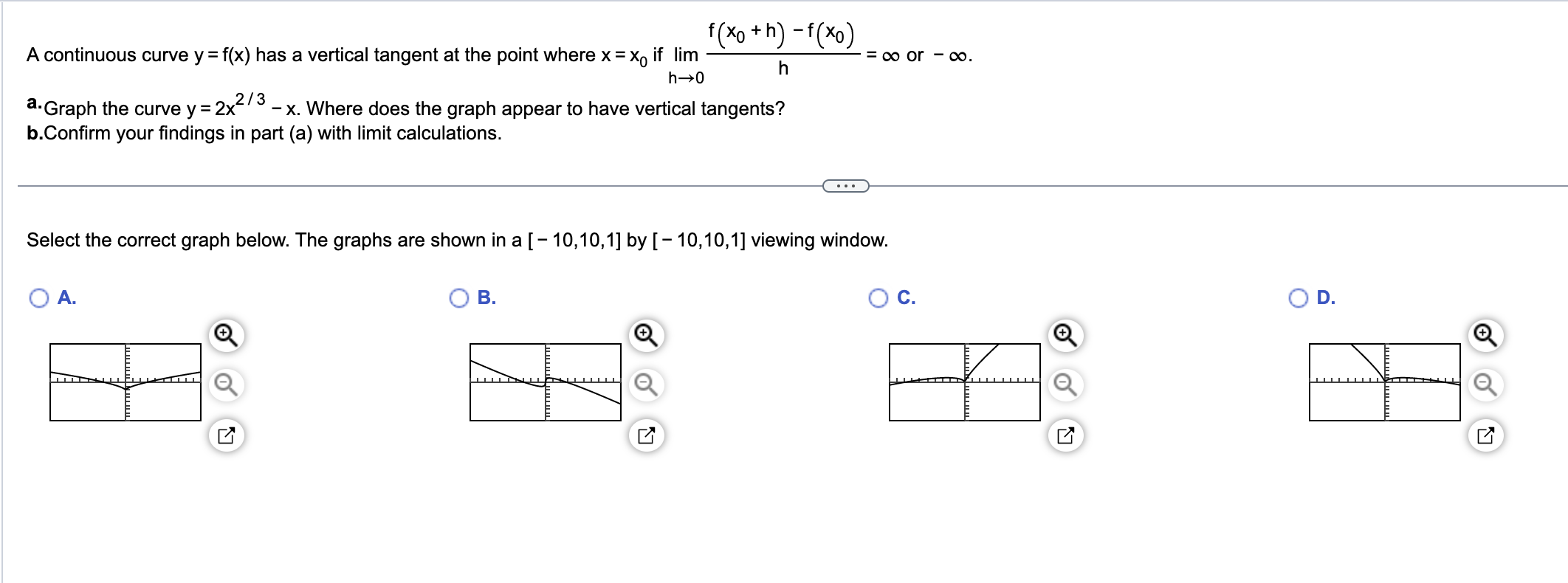 Solved A Continuous Curve Yfx Has A Vertical Tangent At 8671