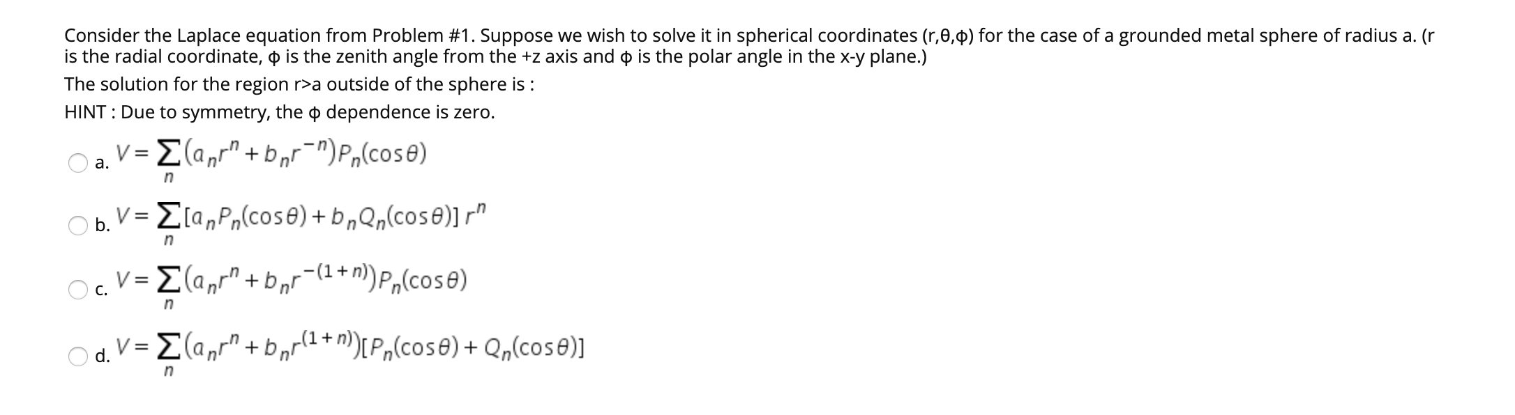 Consider The Laplace Equation From Problem #1. | Chegg.com