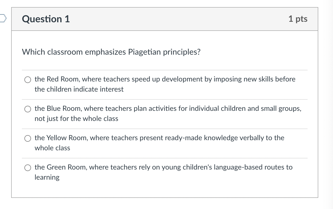 Piagetian classroom outlet