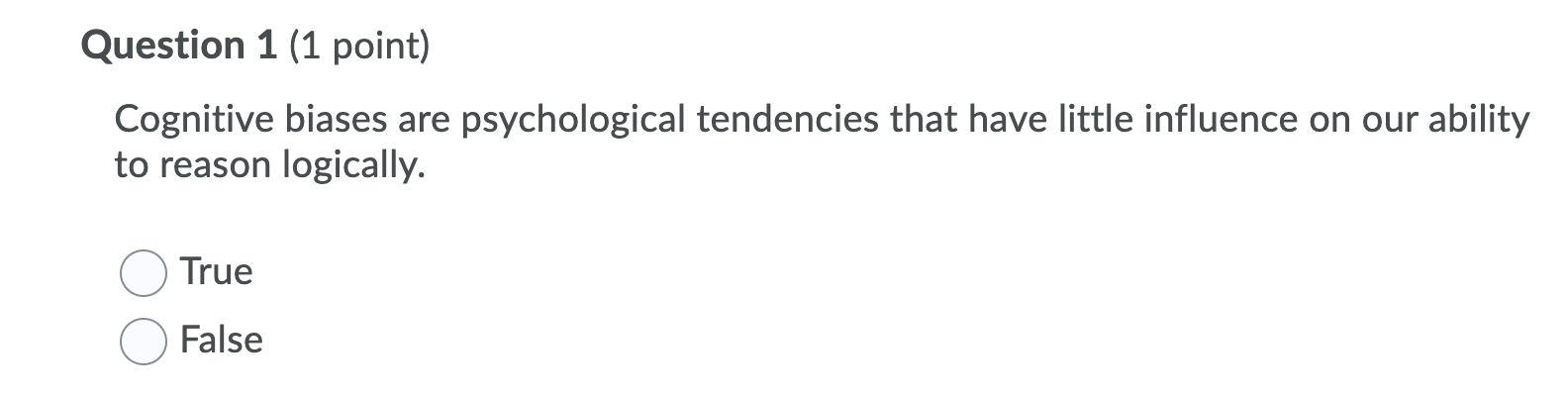 Solved Question 1 (1 Point) Cognitive Biases Are | Chegg.com