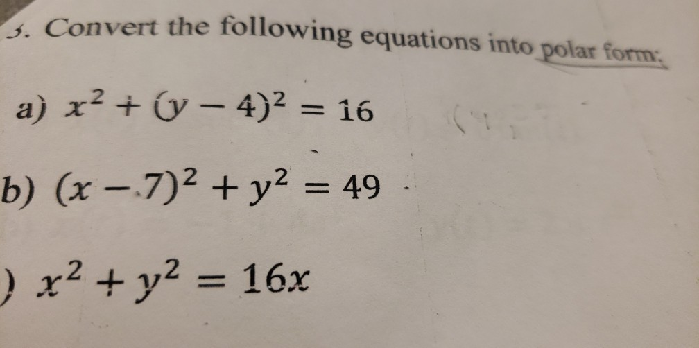 convert y 2 8x 16 0 to polar form