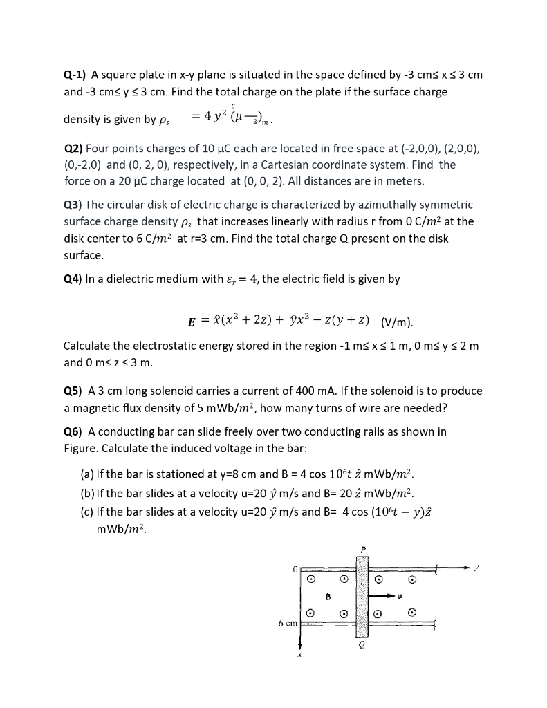 Solved Q 1 A Square Plate In X Y Plane Is Situated In Th Chegg Com