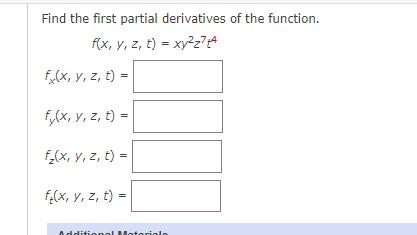 Find the first partial derivatives of the function. \[ \begin{array}{l} f(x, y, z, t)=x y^{2} z^{7} t^{4} \\ f_{x}(x, y, z, t