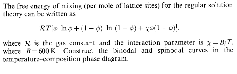 The free energy of mixing (per mole of lattice sites) | Chegg.com