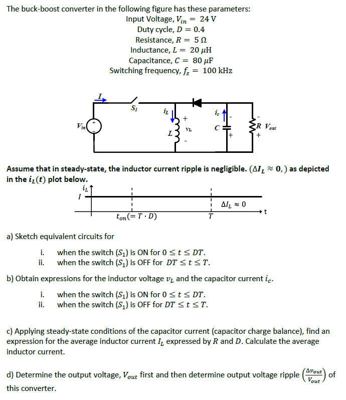 Solved The buck-boost converter in the following figure has