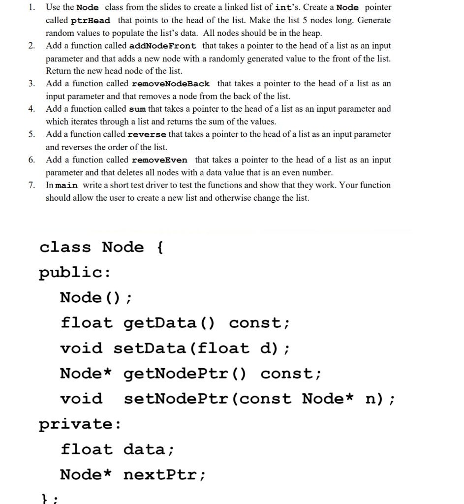 Solved 2. 1. Use the Node class from the slides to create a | Chegg.com