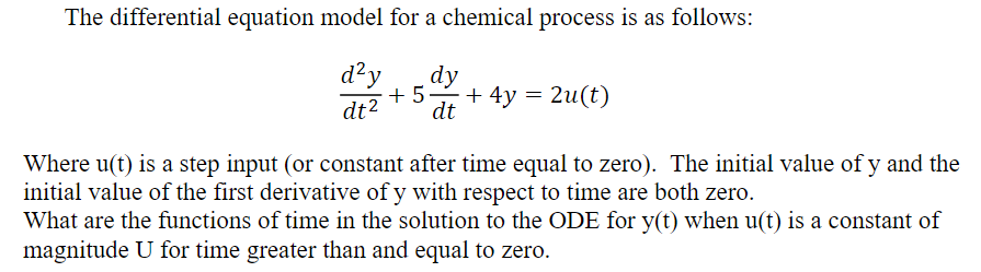 Solved The differential equation model for a chemical | Chegg.com
