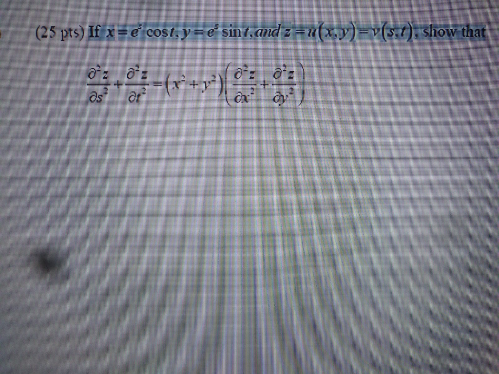 25 Pts If X E Cost Y E Sint And X Y V S T Chegg Com