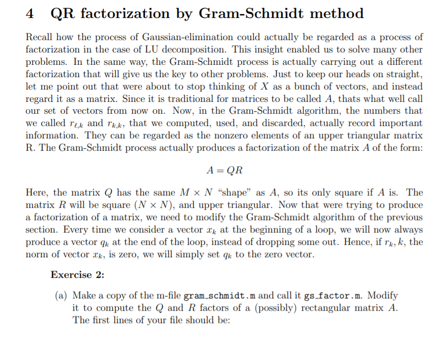 Here is a sketch of the Gram-Schmidt process as an | Chegg.com