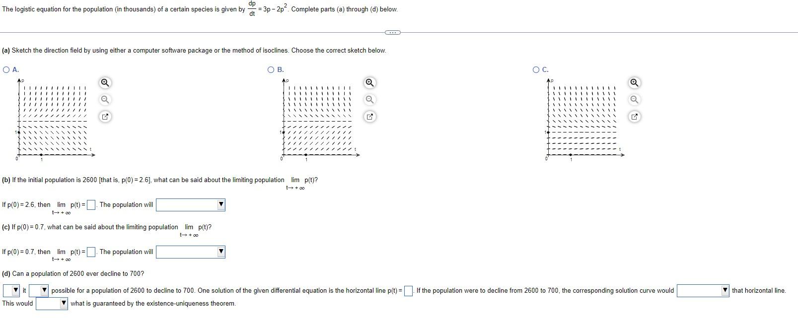 Solved The logistic equation for the population (in | Chegg.com