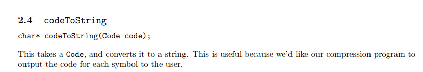 Solved HUFFMAN CODING IN C, THE PART YOU HAVE TO DO IS VERY | Chegg.com