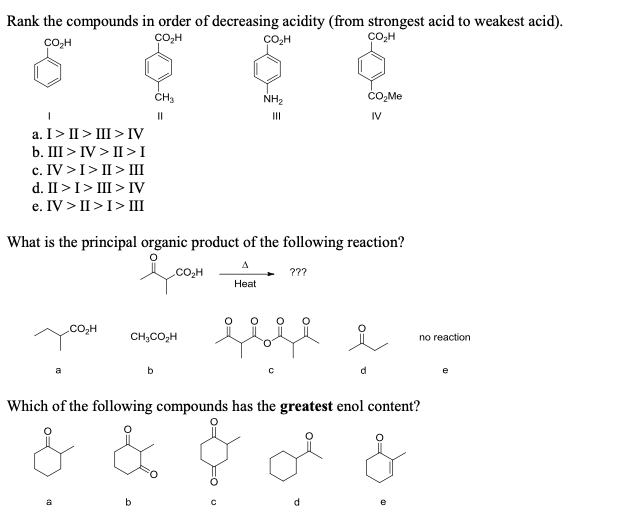 Solved Rank the compounds in order of decreasing acidity | Chegg.com