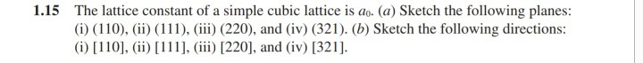 1.15 The lattice constant of a simple cubic lattice | Chegg.com