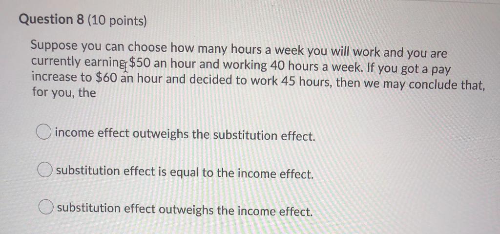 Solved Question 8 (10 points) Suppose you can choose how | Chegg.com