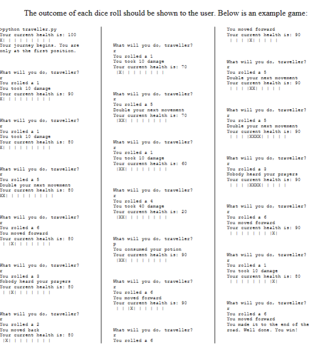 Solved Python, sorry for the lenght Write a small game | Chegg.com