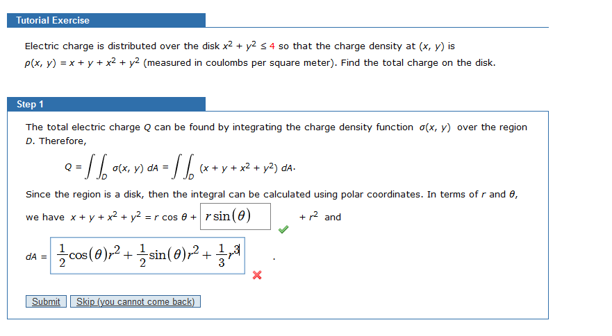 Solved Tutorial Exercise Electric charge is distributed over | Chegg.com