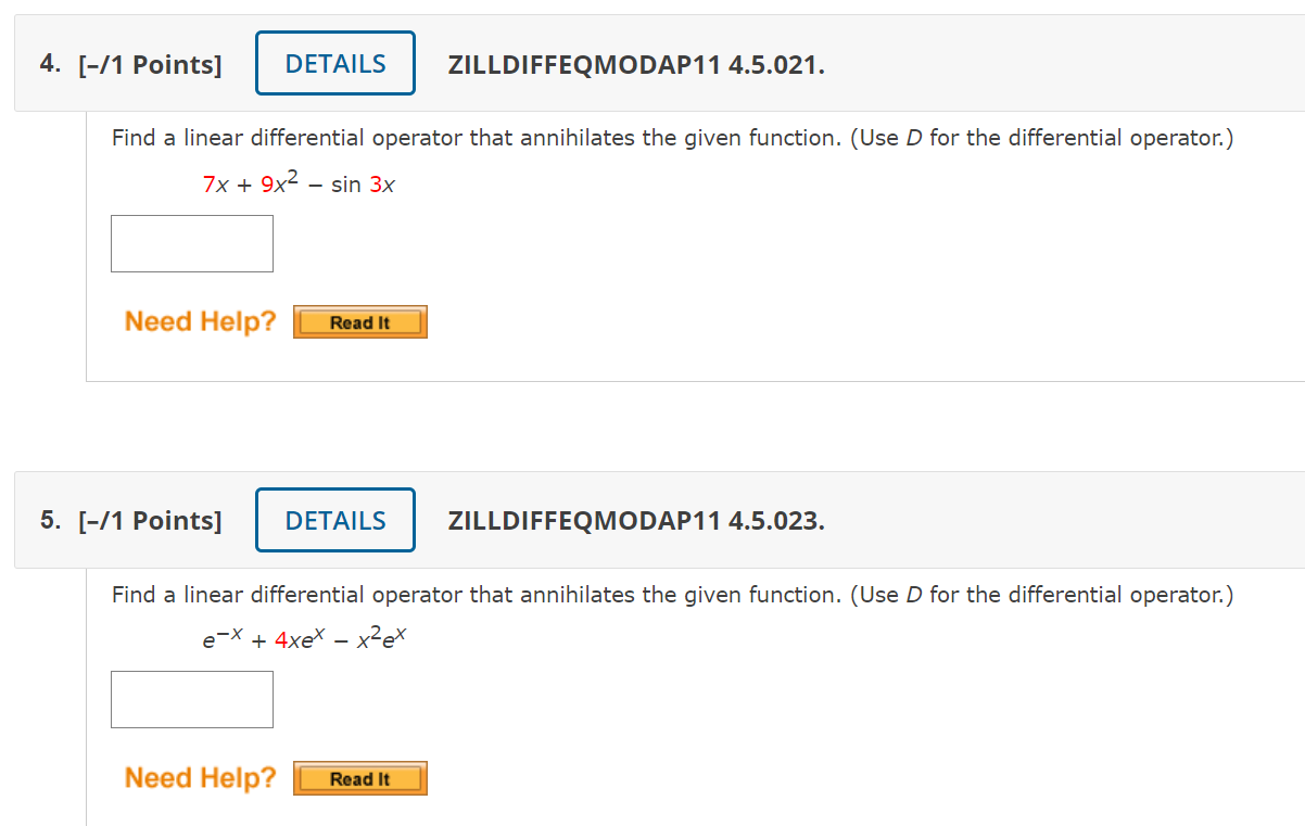 Solved 4. [-/1 Points] DETAILS ZILLDIFFEQMODAP11 4.5.021. | Chegg.com