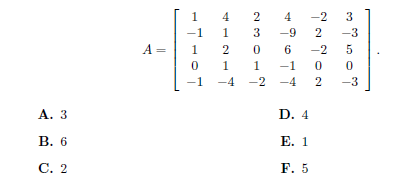 dimension of column space of matrix