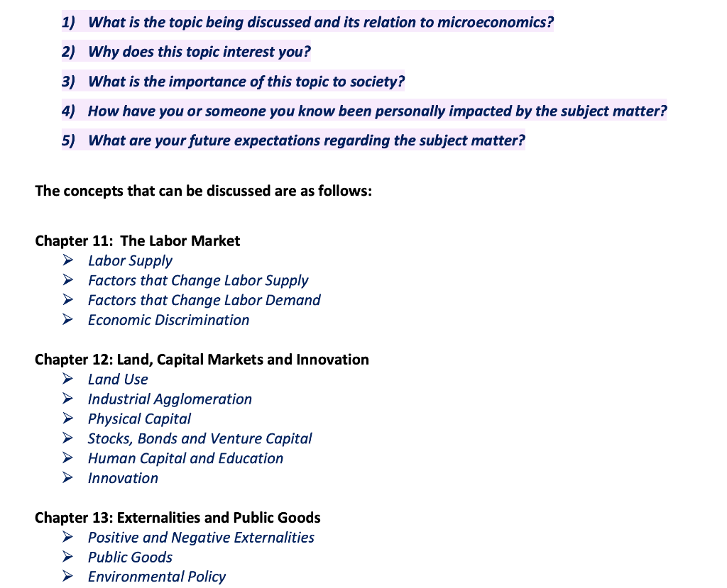 Solved 1) What is the topic being discussed and its relation