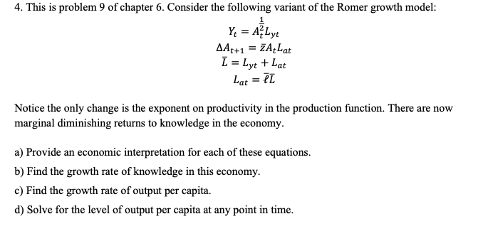 4. This is problem 9 of chapter 6. Consider the | Chegg.com