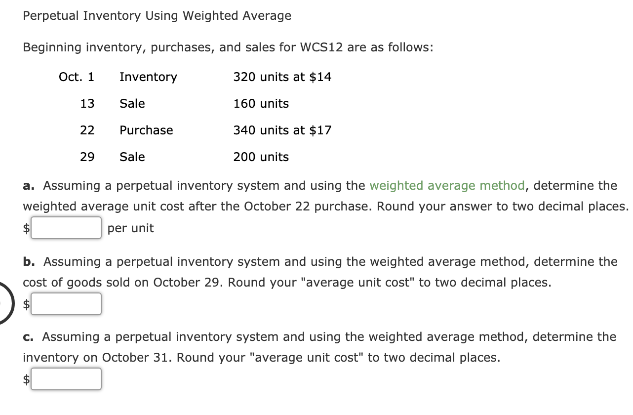 Solved Periodic Inventory Using FIFO, LIFO, and Weighted | Chegg.com