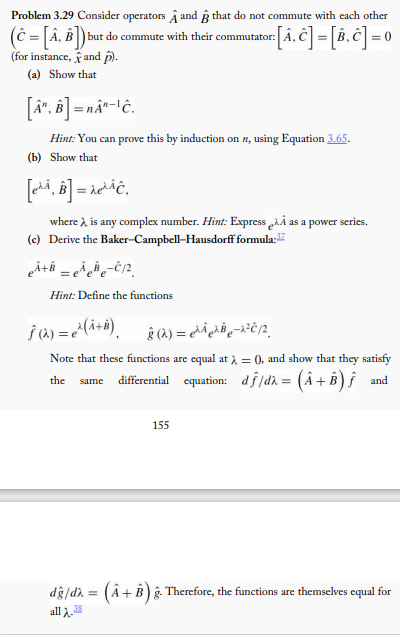 Solved Problem 3.29 Consider operators A and that do not | Chegg.com
