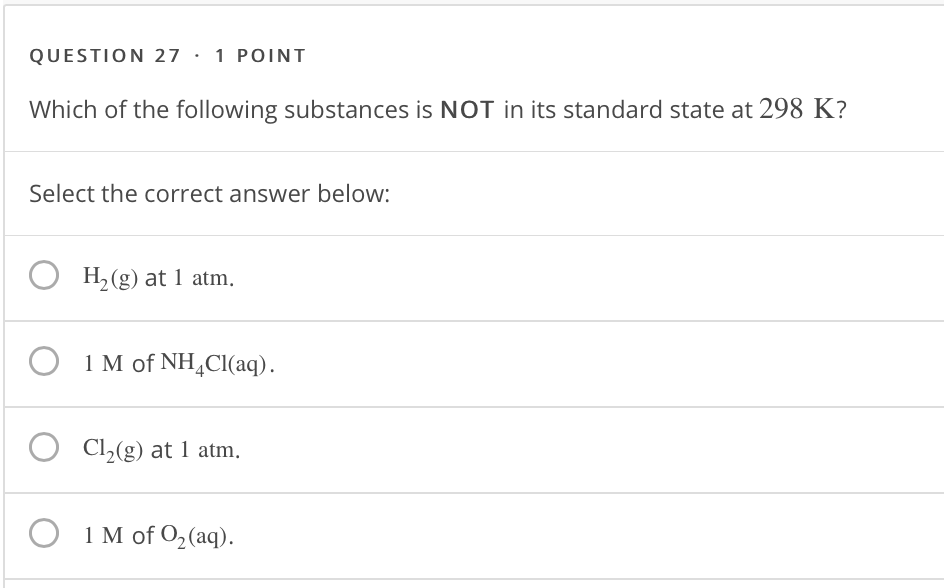 Solved Question 27 · 1 Point Which Of The Following 0470