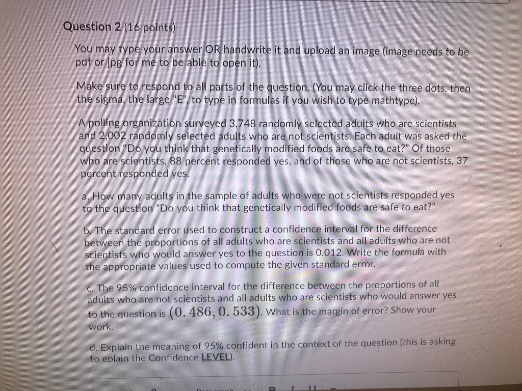 Solved A Polling Organization Surveyed Randomly Chegg Com