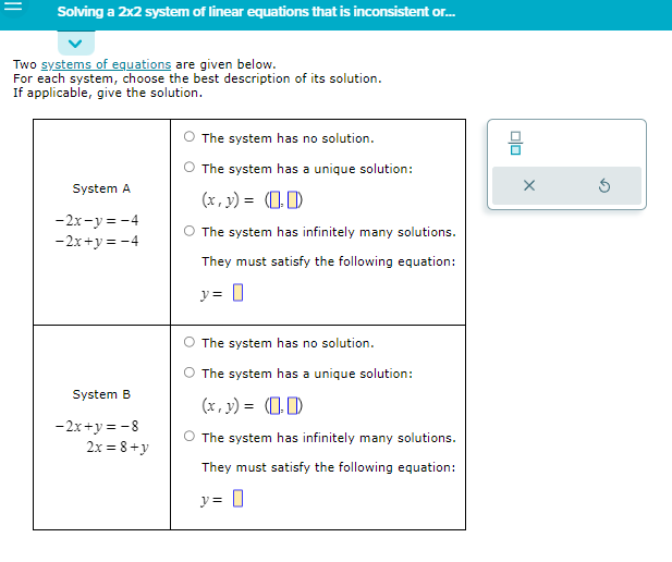 Solved Two Systems Of Equations Are Given Below. Fc If | Chegg.com