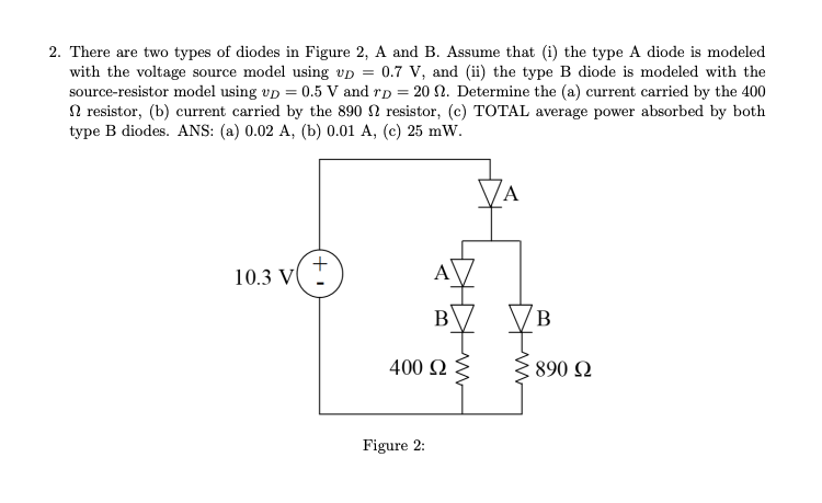 Solved 2. There Are Two Types Of Diodes In Figure 2, A And | Chegg.com