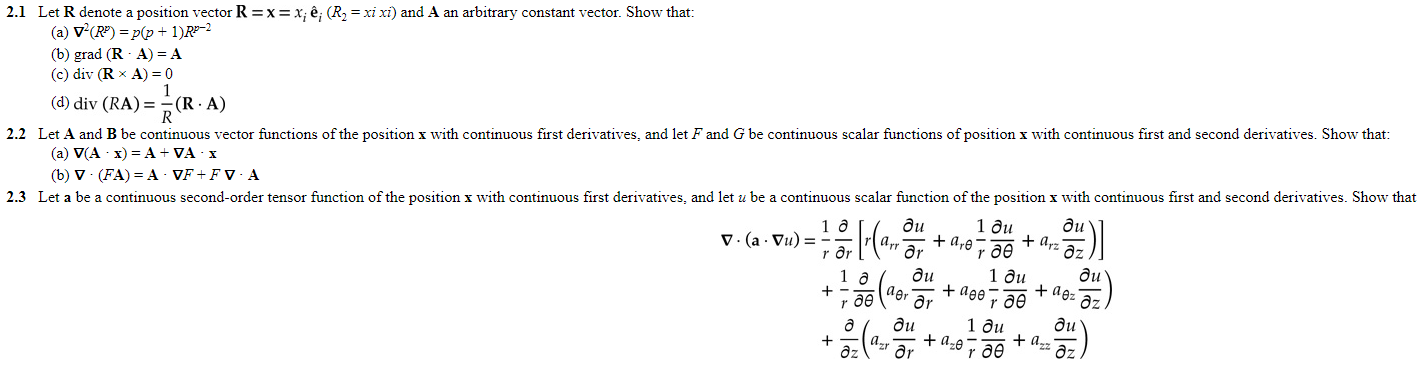Solved 2 1 Let R Denote A Position Vector R2 Xi Xi An Chegg Com