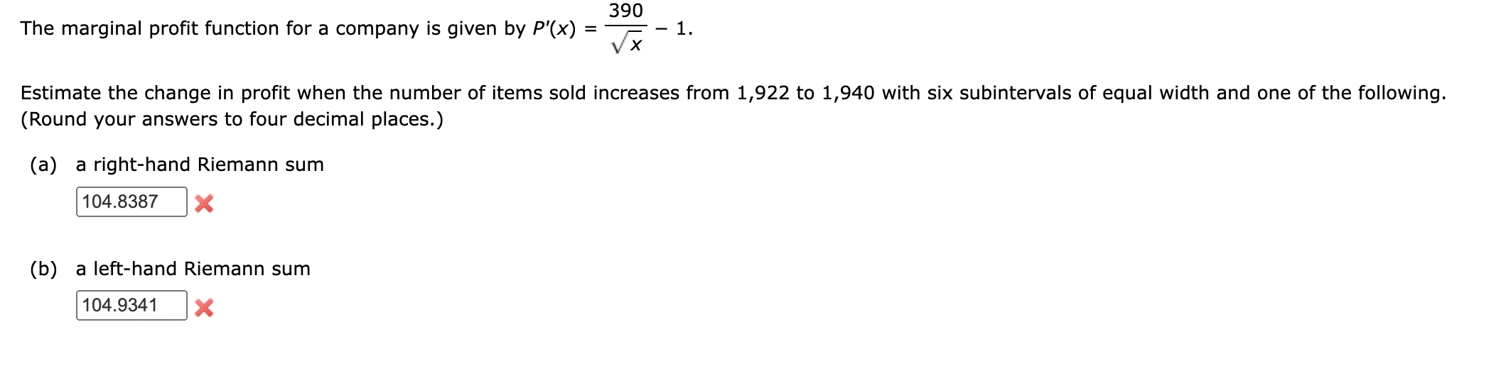 Solved The marginal profit function for a company is given | Chegg.com