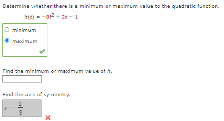 Solved Determine Whether There Is A Minimum Or Maximum Value | Chegg.com