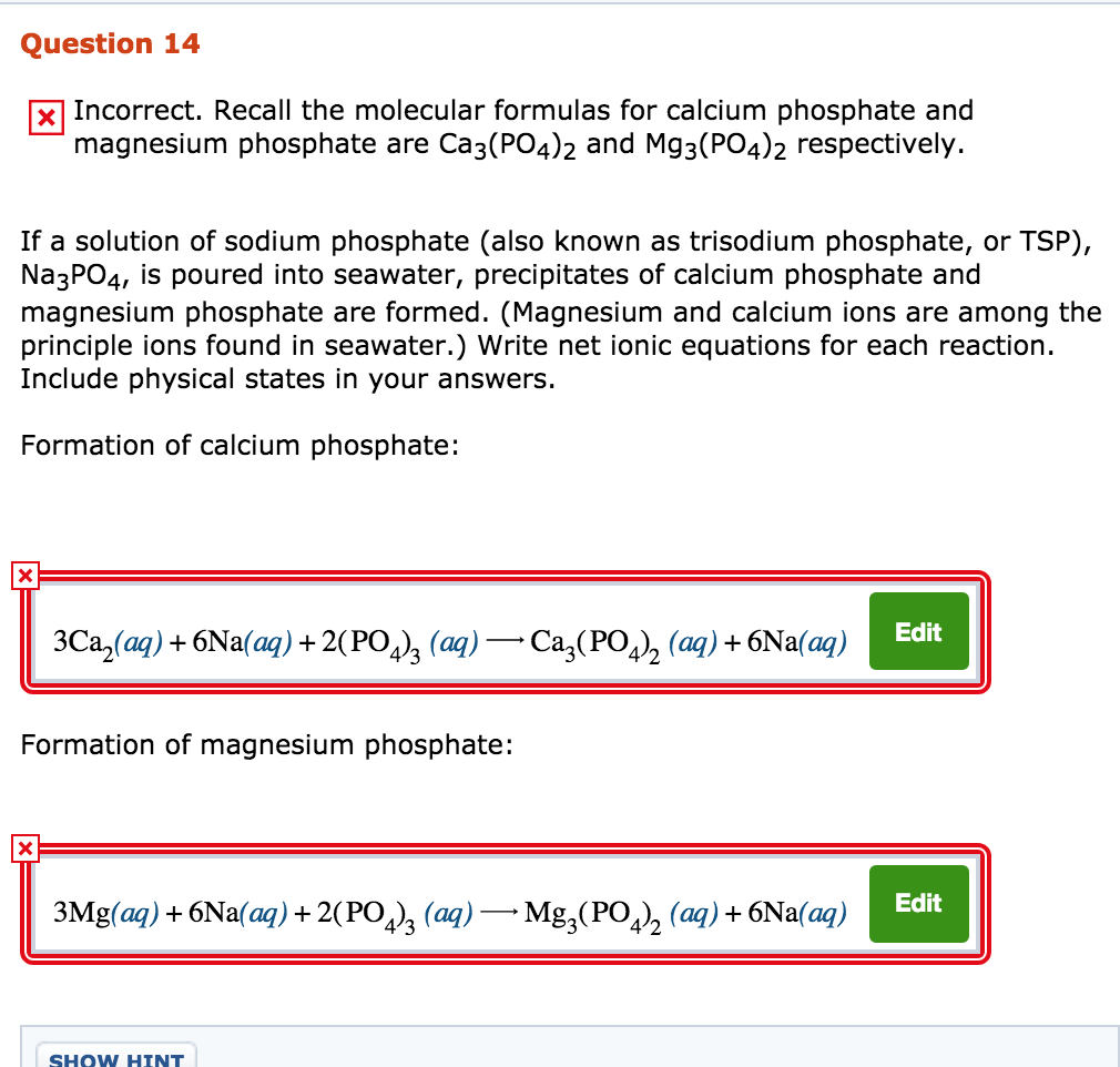 Solved Question 14 xIncorrect. Recall the molecular formulas
