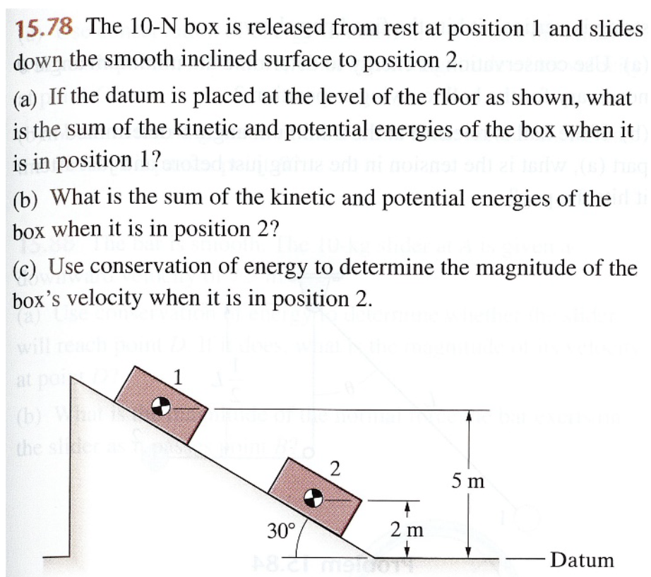 Solved 15.78 The 10-N box is released from rest at position | Chegg.com