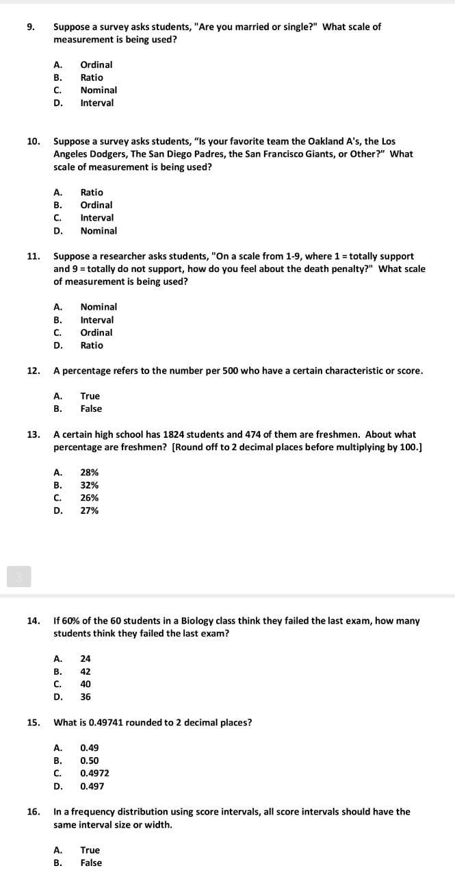 Solved 9. Suppose a survey asks students, "Are you married | Chegg.com