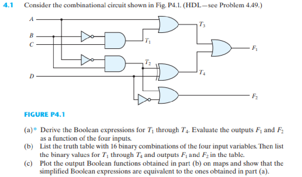 Solved 4.1 Consider The Combinational Circuit Shown In Fig. | Chegg.com