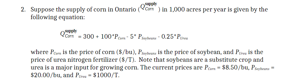 Solved 1. Graph the supply curve and show price and | Chegg.com