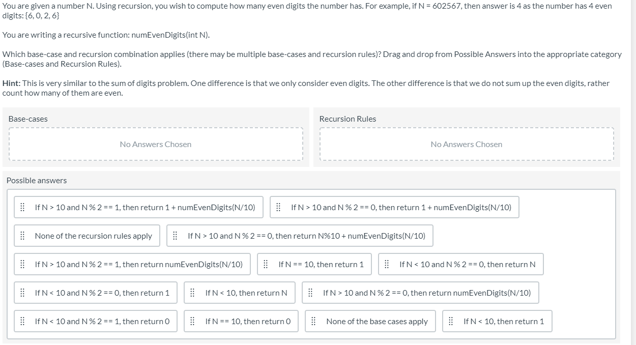 Solved You are given a number N. Using recursion, you wish | Chegg.com