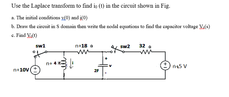 Solved Use the Laplace transform to find io (t) in the | Chegg.com