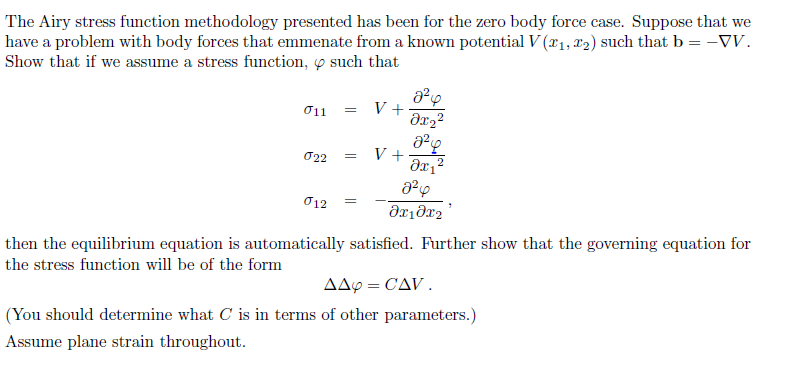 The Airy stress function methodology presented has | Chegg.com