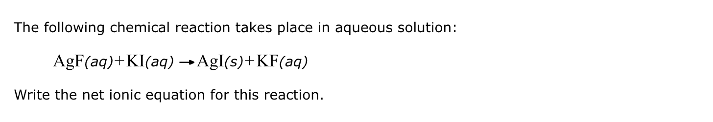 Solved The following chemical reaction takes place in | Chegg.com