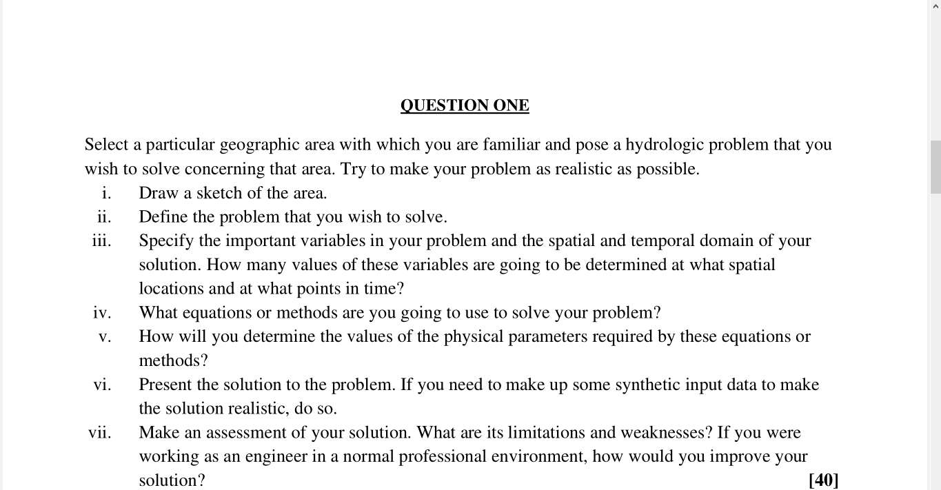 Solved QUESTION ONE Select A Particular Geographic Area With | Chegg.com