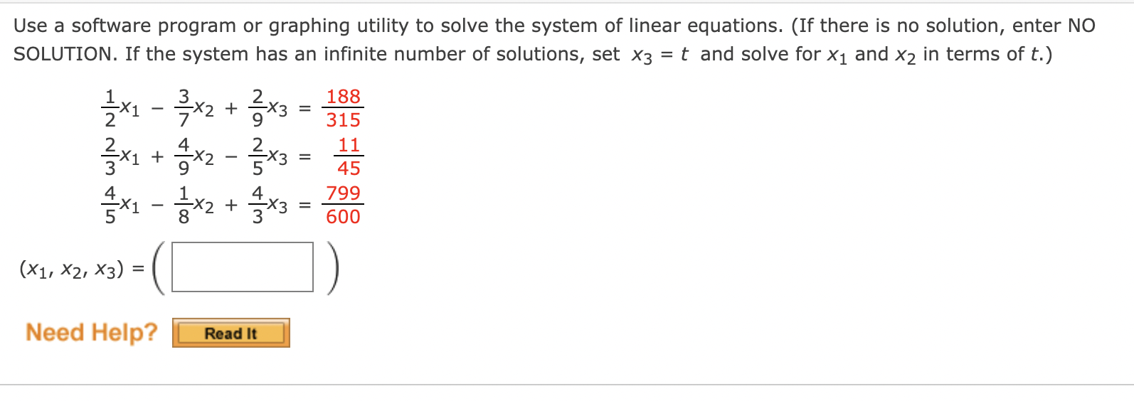 Solved Use a software program or graphing utility to solve | Chegg.com