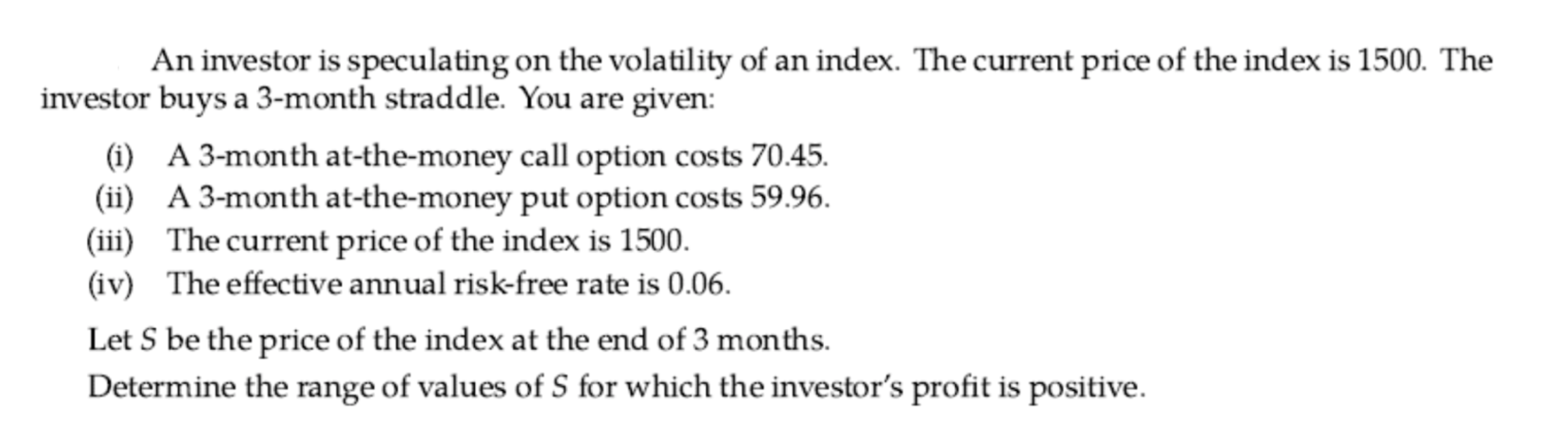 Solved An investor is speculating on the volatility of an | Chegg.com